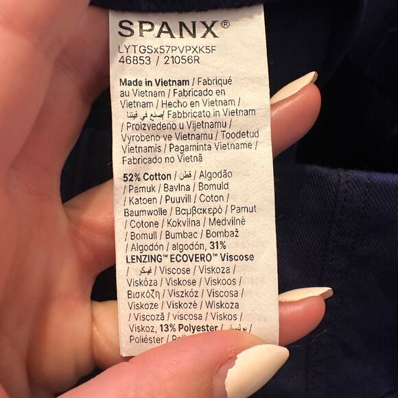 SPANX Women's Stretch Twill Mini Skirt Size S In Lapis Blue - Picture 14 of 15